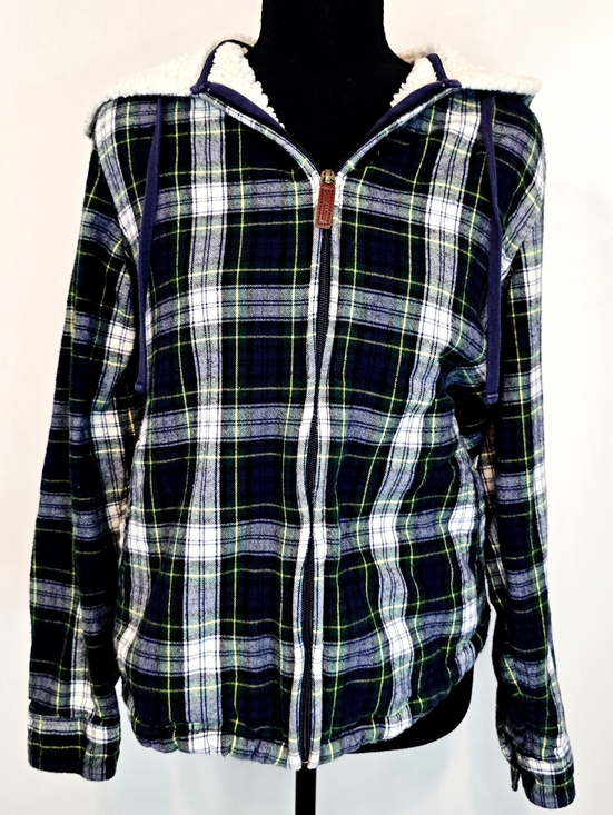 L.L. Bean Jackets & Blazers - L.L. Bean Plaid Sherpa Lined Hoodie Jacket Full Zip Small Outdoor Cozy Hiking